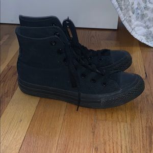 All black high top converse